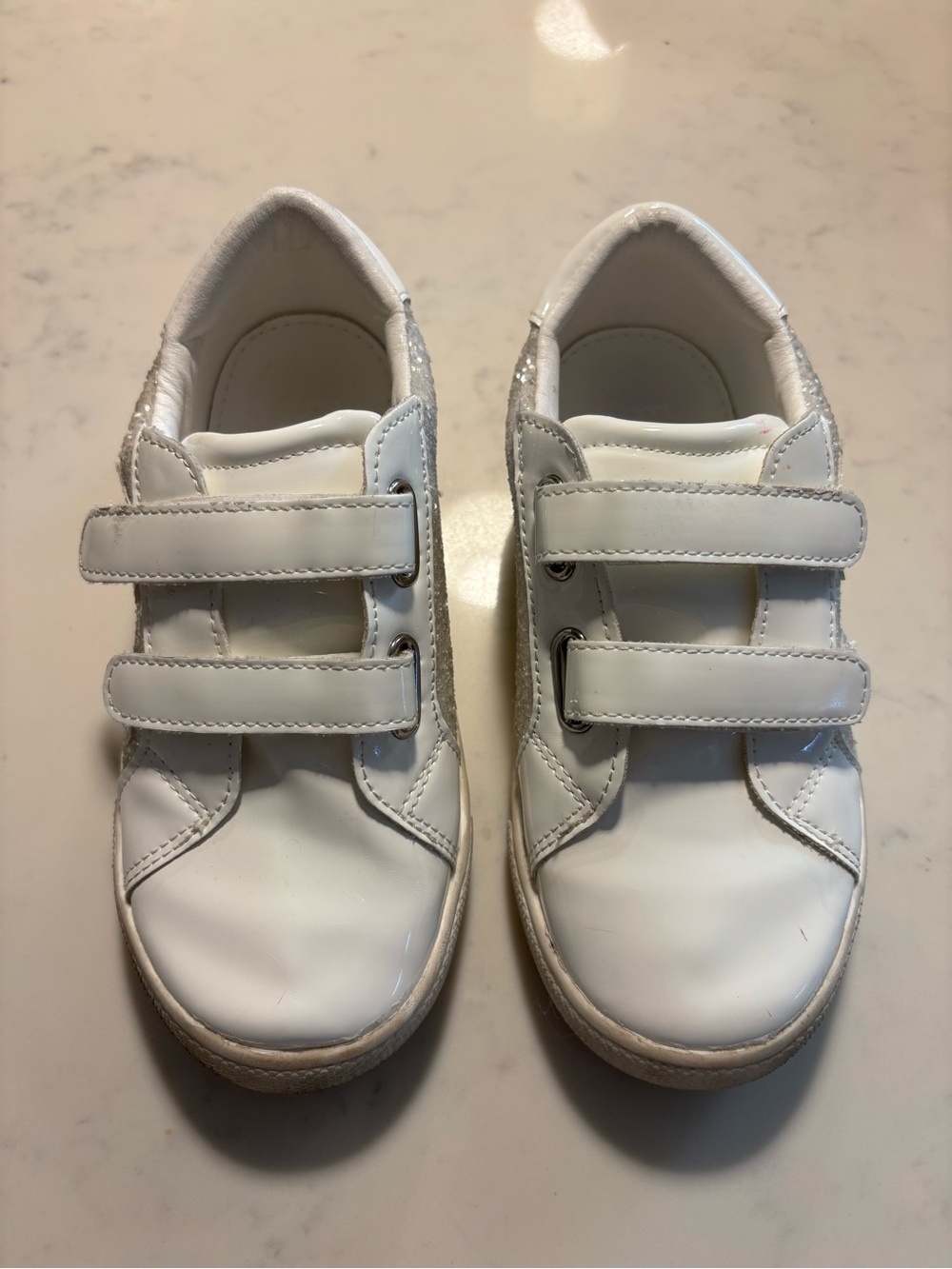 Kids White Velcro Sneakers